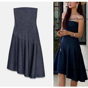 ZARA asymmetric denim dress
